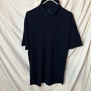 Tommy Hilfiger Mens Polo Shirts Slim Fit Polo Cotton Golf T Shirts L NAVY
